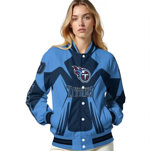 personalized tennessee titans spider mark navy red crocs varsity jacket latest model