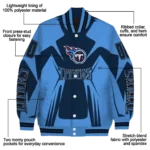 personalized tennessee titans spider mark navy red crocs varsity jacket best selling