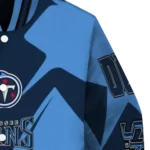 personalized tennessee titans spider mark navy red crocs varsity jacket best selling
