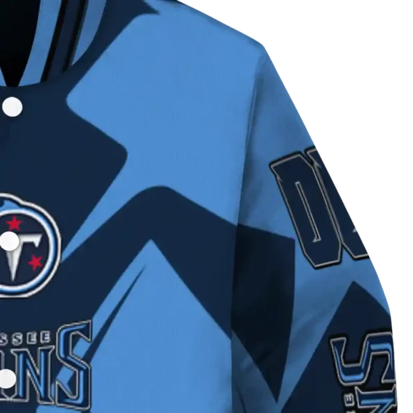 personalized tennessee titans spider mark navy red crocs varsity jacket premium grade