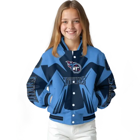 personalized tennessee titans spider mark navy red crocs varsity jacket top rated