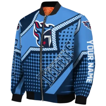 personalized tennessee titans star burst navy bomber jacket best selling