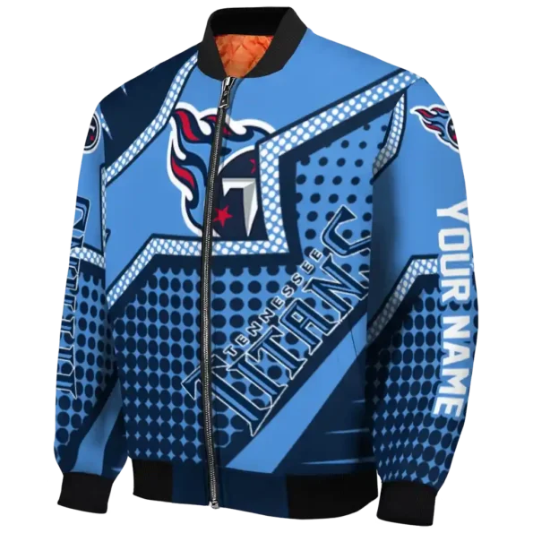personalized tennessee titans star burst navy bomber jacket best selling