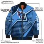 personalized tennessee titans star burst navy bomber jacket best selling