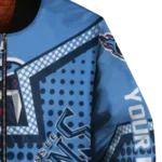 personalized tennessee titans star burst navy bomber jacket best selling