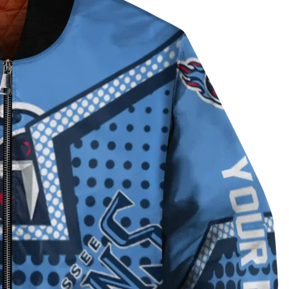 personalized tennessee titans star burst navy bomber jacket premium grade