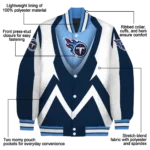 personalized tennessee titans v stripes navy white varsity jacket best selling