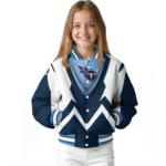 personalized tennessee titans v stripes navy white varsity jacket best selling