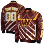 personalized washington commanders chevron angles burgundy bomber jacket best selling