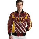 personalized washington commanders chevron angles burgundy bomber jacket best selling
