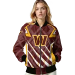 personalized washington commanders chevron angles burgundy bomber jacket best selling