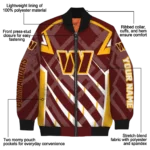 personalized washington commanders chevron angles burgundy bomber jacket best selling
