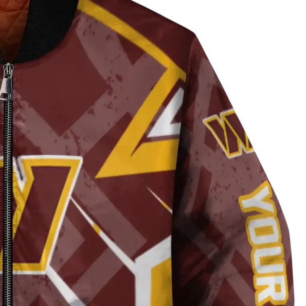 personalized washington commanders chevron angles burgundy bomber jacket premium grade