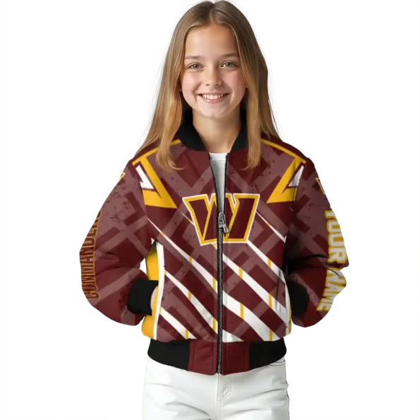 personalized washington commanders chevron angles burgundy bomber jacket top rated