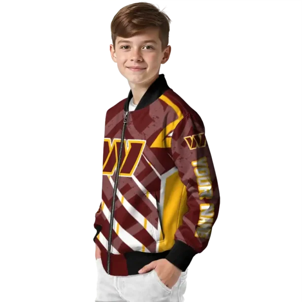 personalized washington commanders chevron angles burgundy bomber jacket trendy