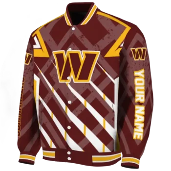 personalized washington commanders chevron angles burgundy varsity jacket best selling