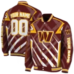personalized washington commanders chevron angles burgundy varsity jacket best selling