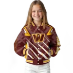 personalized washington commanders chevron angles burgundy varsity jacket best selling