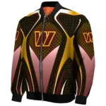 personalized washington commanders mesh chest yellow crocs black bomber jacket best selling
