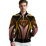 personalized washington commanders mesh chest yellow crocs black bomber jacket best selling