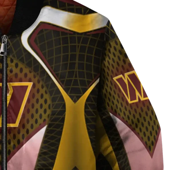 personalized washington commanders mesh chest yellow crocs black bomber jacket premium grade