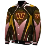 personalized washington commanders mesh chest yellow crocs black varsity jacket best selling