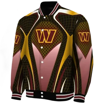 personalized washington commanders mesh chest yellow crocs black varsity jacket best selling