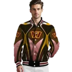 personalized washington commanders mesh chest yellow crocs black varsity jacket best selling