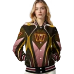 personalized washington commanders mesh chest yellow crocs black varsity jacket best selling