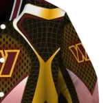 personalized washington commanders mesh chest yellow crocs black varsity jacket best selling