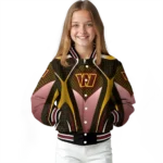 personalized washington commanders mesh chest yellow crocs black varsity jacket best selling