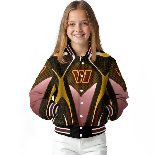 personalized washington commanders mesh chest yellow crocs black varsity jacket top rated