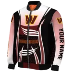 personalized washington commanders mesh effect burgundy black bomber jacket best selling