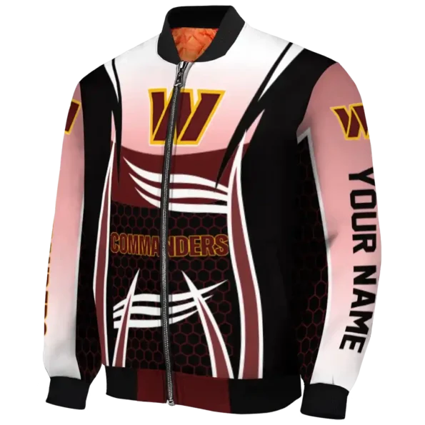 personalized washington commanders mesh effect burgundy black bomber jacket best selling