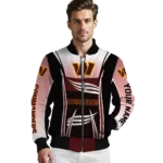 personalized washington commanders mesh effect burgundy black bomber jacket best selling