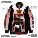 personalized washington commanders mesh effect burgundy black bomber jacket best selling
