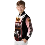 personalized washington commanders mesh effect burgundy black bomber jacket best selling