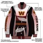 personalized washington commanders mesh effect burgundy black varsity jacket best selling