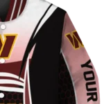 personalized washington commanders mesh effect burgundy black varsity jacket best selling