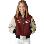 personalized washington commanders razorback outline burgundy nude bomber jacket best selling