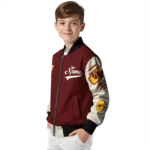 personalized washington commanders razorback outline burgundy nude bomber jacket best selling