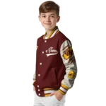 personalized washington commanders razorback outline burgundy nude varsity jacket best selling
