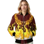 personalized washington commanders winged blaze burgundy white bomber jacket best selling