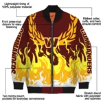 personalized washington commanders winged blaze burgundy white bomber jacket best selling