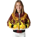 personalized washington commanders winged blaze burgundy white bomber jacket best selling