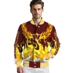 personalized washington commanders winged blaze burgundy white varsity jacket best selling