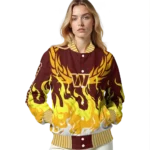 personalized washington commanders winged blaze burgundy white varsity jacket best selling