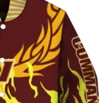 personalized washington commanders winged blaze burgundy white varsity jacket best selling