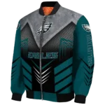 philadelphia eagles arrow layer green black bomber jacket best selling