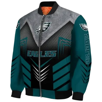 philadelphia eagles arrow layer green black bomber jacket best selling